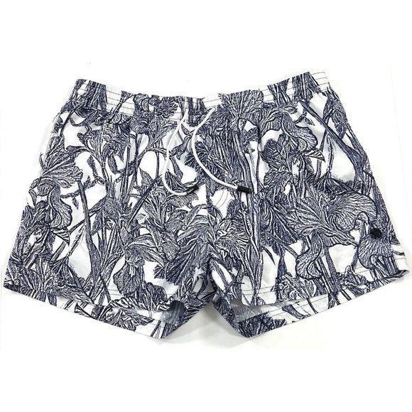 Roberto Cavalli Swim Shorts Mens Medium Blue Floral Beachwear Trunks Mesh Lined
